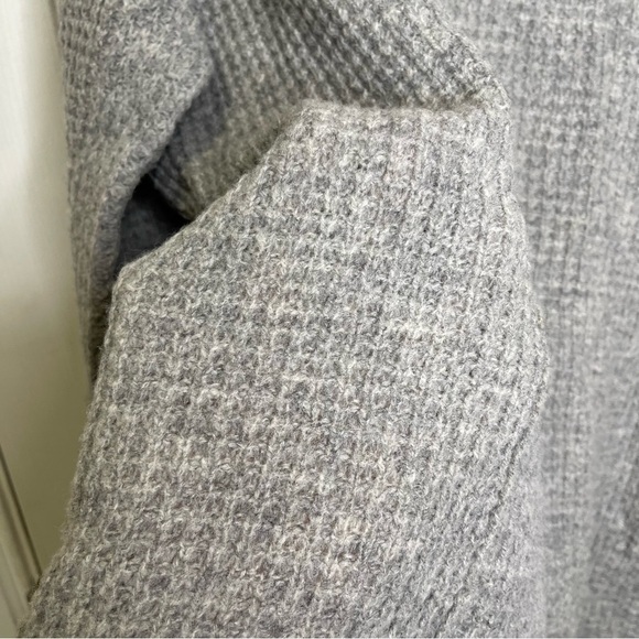 Free People Sidewinder 100% Wool Sweater Oversized Cowl Neck Grey Sz M - Picture 8 of 13